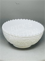 milk glass bowl - 8" wide