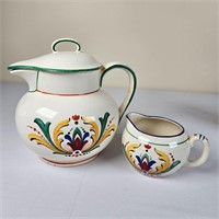 Czech Pottery Teapot and Creamer