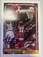 Rockets Hakeem Olajuwon Signed Card with COA