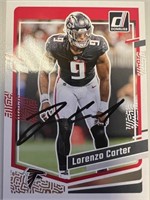 Falcons Lorenzo Carter Signed Card with COA