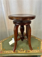 Vintage Dark Finish Piano Stool