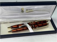 BILL BLASS AMBER MARBLE PEN & PENCIL SET MIB