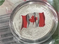 2015 Cdn $25 Flag Coin .9999 Silver