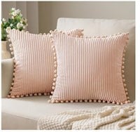 Pk of 2 Light Pink Spring Boho Deco Pillow Covers