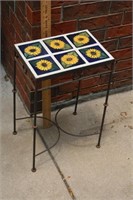 Wrought Iron Table with Tile Top