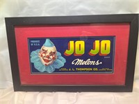 JoJo Melons Advertising Poster Framed 13 x 8