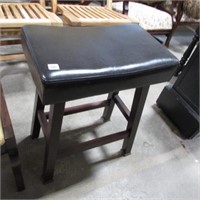 STOOL W/ LEATHER STYLE SEAT