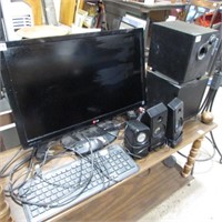 LG MONITOR, KEYBOARD, 5 SPEAKERS & MOUSE