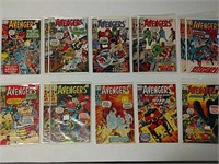 14 The Avengers comics. Including: 76, 77 (x2),