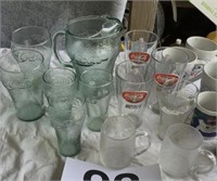 Coca Cola picher, glasses and mugs