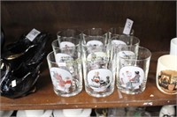 NORMAN ROCKWELL DECORATED GLASSES