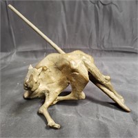 Brutalist bronze camel sculpture