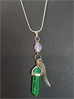 925 stamped 28-in necklace with angel wing chakra