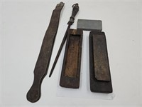 Antique Sharpening Tools 19th Century Oil Stone+