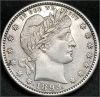 1893-O Barber Silver Quarter, High Grade