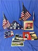 Assorted lot of American flags and magazines