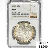 1887-S Morgan Silver Dollar NGC MS63