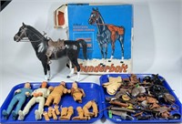 MARX JOHNNY WEST FIGURES HORSE & ACCESSORIES LOT