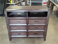 48" 6 Drawer Dark Dresser Chest