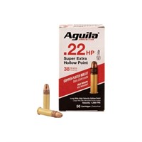 50rds Aguila .22hp Super Extra Hollow Point Ammo