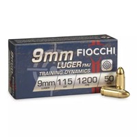 50rds Fiocchi Training Dynamics 9mm Luger Ammo