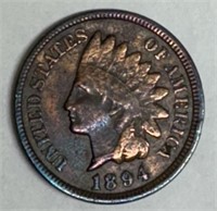 1894/94 Indian Head Cent Visible Liberty &