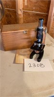 Research Mark XII Microscope Wooden Dovetail Box