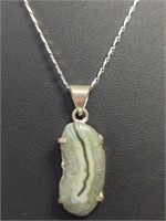 925 stamped 18-in chain with pickle-shaped