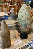 Artichoke Decor Apothecary Jar Cypress Knob