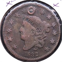 1832 LARGE CENT HOLE