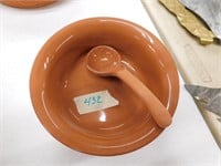 TERRA COTTA BOWL AND SPOON