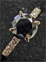 $2205 10K  Black Diamond(1.25ct) 12 Moissanite(0.2