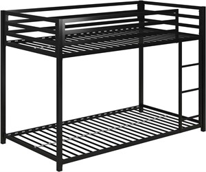 DHP Miles Metal Bunk Bed  Black  Twin over Twin Tw