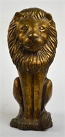 GOLD FINISHED LION LEO SCULPTURE IN CAST STONE