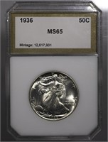 1936-P Walking Liberty Half Dollar MS65 PCI holder