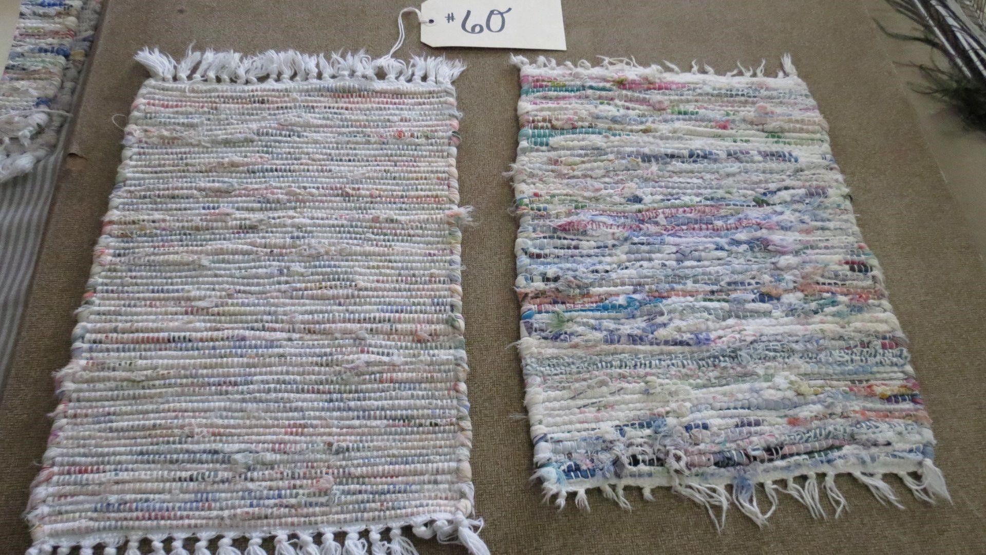 2 RAG RUG PLACE MATS 17" AND 20" LONG