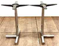 (2) Modern Chrome & Iron Table Base Legs
