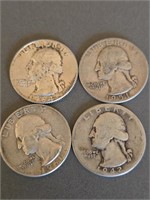 4 SILVER WASHINGTON QUARTERS