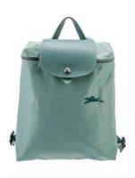 Longchamp Blue Nylon Silver-tone Unlined Backpack