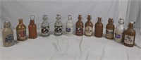 Vintage stoneware bottle collection and box