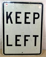 vintage aluminum "Keep Left" SIGN 18"x24"