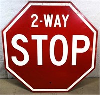 Vintage "2-Way STOP" SIGN - 24 "