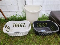 Assorted laundry baskets and hamper