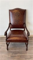 CBS Furniture Mfg Armchair- Leather /Nail Trim