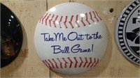 Take Me Out To The Ball Game Round Metal Sign