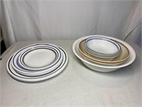 Corelle Blue & Black Striped Dishes