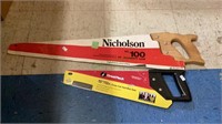 Two saws, one is a 26 inch economy saw and the