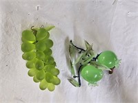 Jade and Frosted Green Glass Grape Bunches
