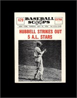 1961 Nu Card Scoops #479 Carl Hubbell EX to EX-MT+
