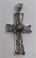 Beautiful Sterling Silver Cross Pendant. Weighs